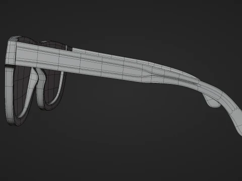 Stylish Black Sunglasses Low-poly 3D Model