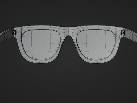 Stylish Black Sunglasses Low-poly 3D Model