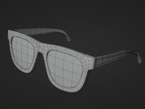 Stylish Black Sunglasses Low-poly 3D Model