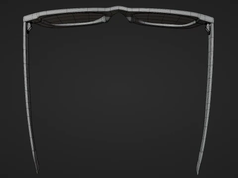 Stylish Black Sunglasses Low-poly 3D Model