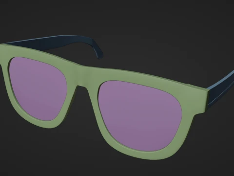 Stylish Black Sunglasses Low-poly 3D Model