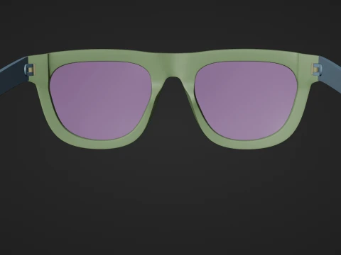 Stylish Black Sunglasses Low-poly 3D Model