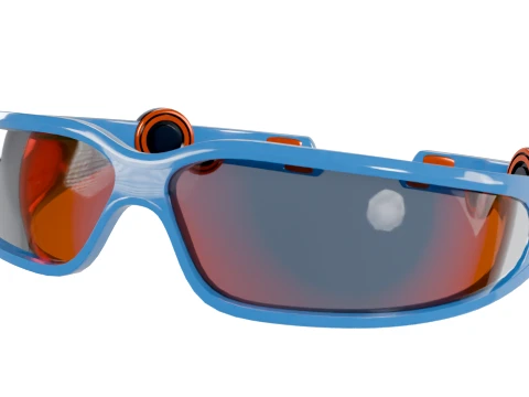 Futuristic Sport Sunglasses Low-poly 3D Model