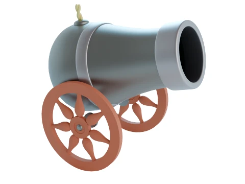 Stylized Cartoon Cannon - Game Ready Low Poly Model Low-poly 3D Model