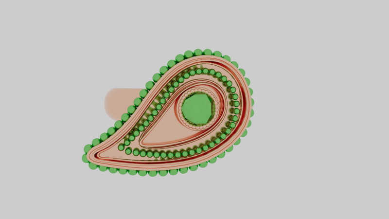 Golden ring Valentina 3D Модель .c4d .max .obj .3ds .fbx .stl .blend 