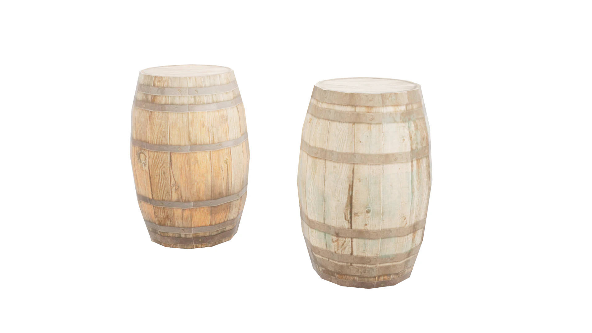 Wooden barrel 3D Model .c4d .max .obj .3ds .fbx .stl .blend 