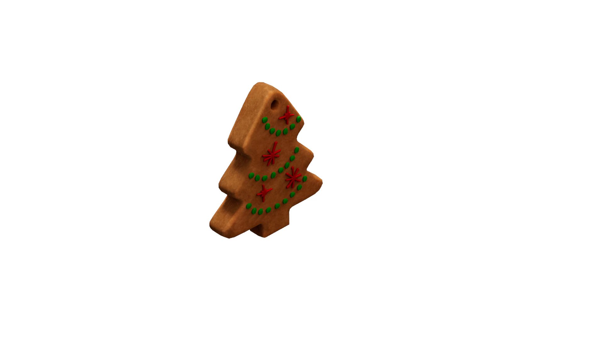 Gingerbread Christmas tree 3D Model .c4d .max .obj .3ds .fbx .stl .blend 