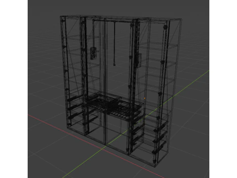 Modern Loft Closet with lighting 3D Model