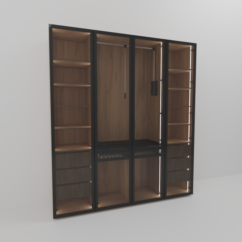 Modern Loft Closet with lighting 3D Модель .c4d .max .obj .3ds .fbx .stl .blend 