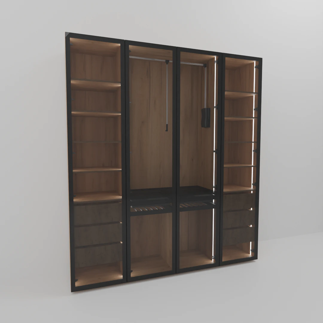 Modern Loft Closet with lighting 3D Model .c4d .max .obj .3ds .fbx .stl .blend