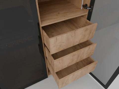 Modern Loft Closet with lighting 3D Model