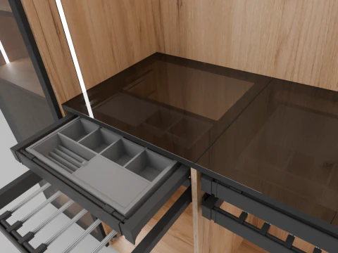 Modern Loft Closet with lighting 3D Model
