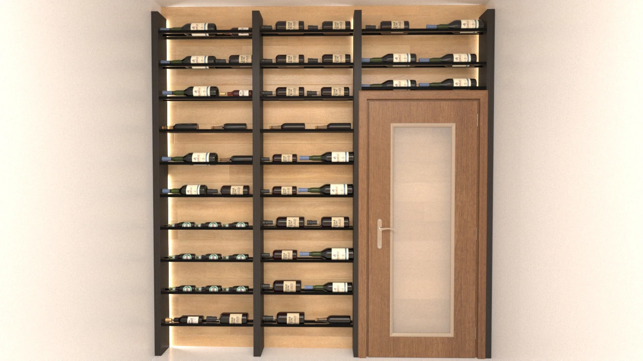3D wall-mounted wine rack 3D Model .c4d .max .obj .3ds .fbx .stl .blend 