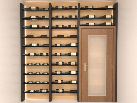 3D wall-mounted wine rack 3D Model