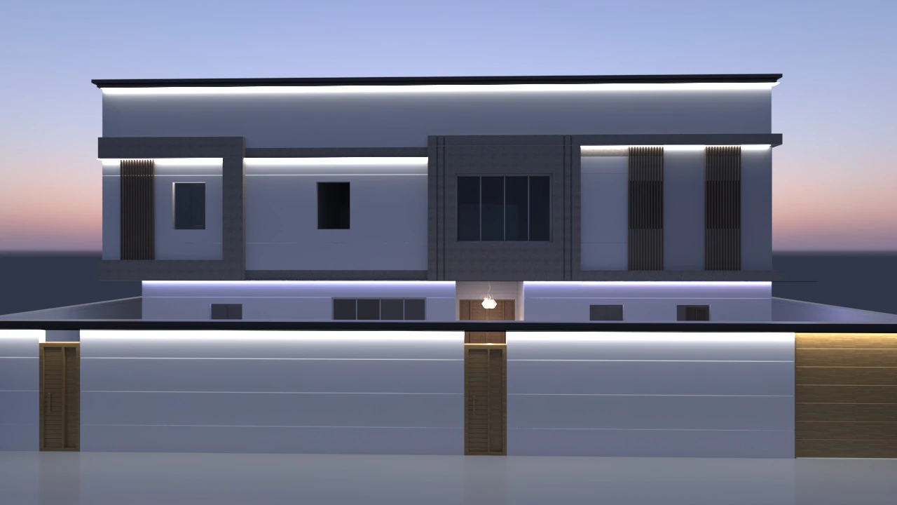 Front of the modern house 3D Model .c4d .max .obj .3ds .fbx .stl .blend 
