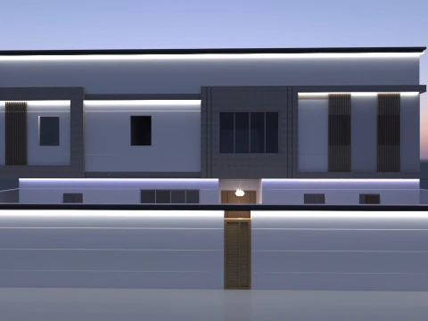 Modern evin &ouml;n&uuml;nde 3D Model