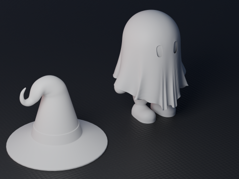 Модель Призрака в шляпе и плаще, которую можно распечатать на 3D-принтере. 3D Принт Модель