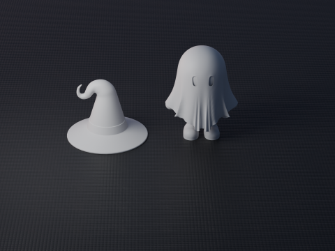 Модель Призрака в шляпе и плаще, которую можно распечатать на 3D-принтере. 3D Принт Модель