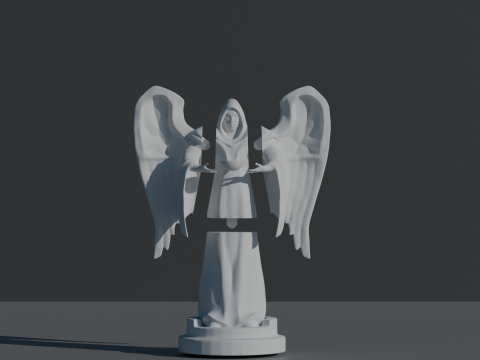 Statue of a monk with wings 3D Print Model