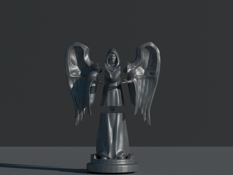 Statue of a monk with wings 3D Print Model