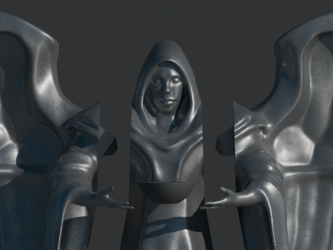 Statue of a monk with wings 3D Print Model