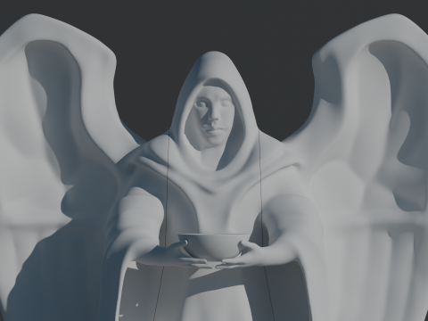 Statue of a monk with wings 3D Print Model
