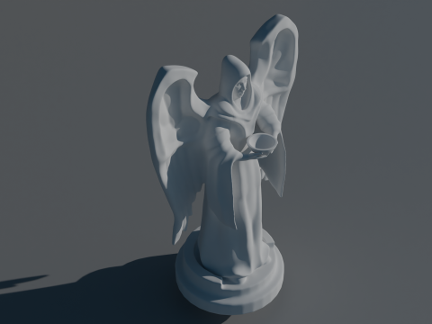 Statue of a monk with wings 3D Print Model