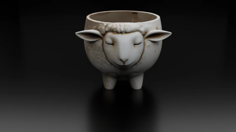 양 펜 홀더 어린이와 성인을 위한 귀여운 동물 책상 주최자 로우 폴리 3D 인쇄 모델 3D 프린트 모델 .c4d .max .obj .3ds .fbx .stl .blend