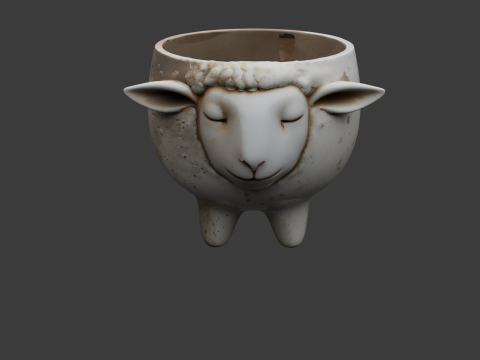 Sheep Pen Holder Cute Animal Desk Organizer for Kids and Adults Low-poly 3D print model 3D प्रिंट मॉडल