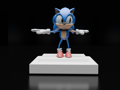 Sonic Fan Art 3D Print Low-poly 3D print model 3D Print Model