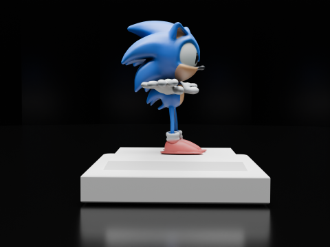 Sonic Fan Art 3D Print Low-poly 3D print model 3D Baskı Modeli