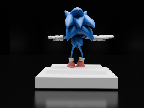 Sonic Fan Art 3D Print Low-poly 3D print model 3D Baskı Modeli