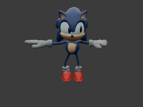 Sonic Fan Art 3D Print Low-poly 3D print model 3D Baskı Modeli
