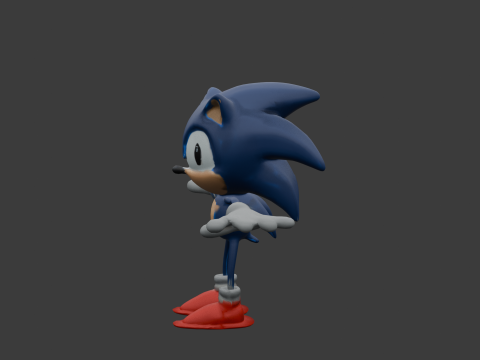Sonic Fan Art 3D Print Low-poly 3D print model 3D Baskı Modeli