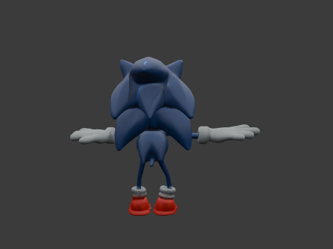 Sonic Fan Art 3D Print Low-poly 3D print model 3D Baskı Modeli