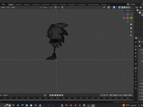 Sonic Fan Art 3D Print Low-poly 3D print model 3D Baskı Modeli