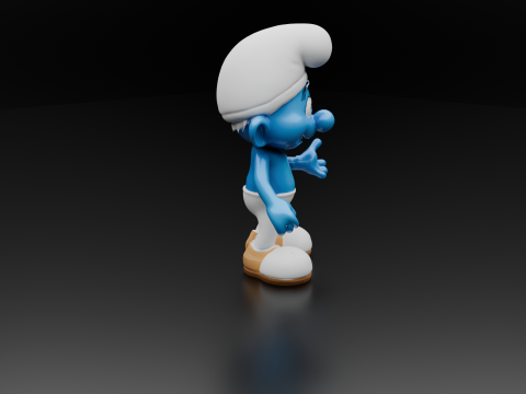 Smurf Inspired Toy Figure 3D Printable Low-poly 3D print model Modèles 3D en vedette