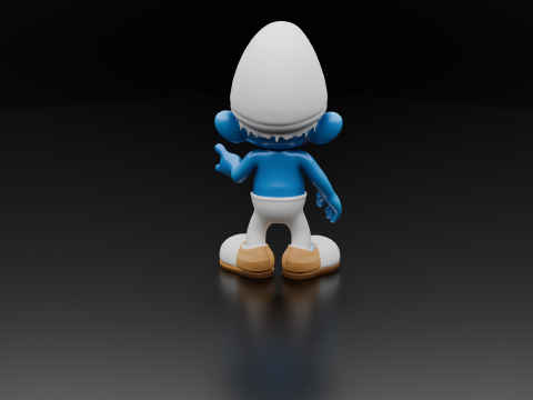 Smurf Inspired Toy Figure 3D Printable Low-poly 3D print model Modèles 3D en vedette