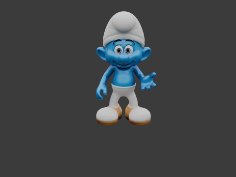 Smurf Inspired Toy Figure 3D Printable Low-poly 3D print model Modèles 3D en vedette