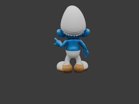 Smurf Inspired Toy Figure 3D Printable Low-poly 3D print model Modèles 3D en vedette