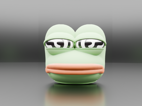 Pepe Frog Head Low-poly 3D print model 3D Print Model