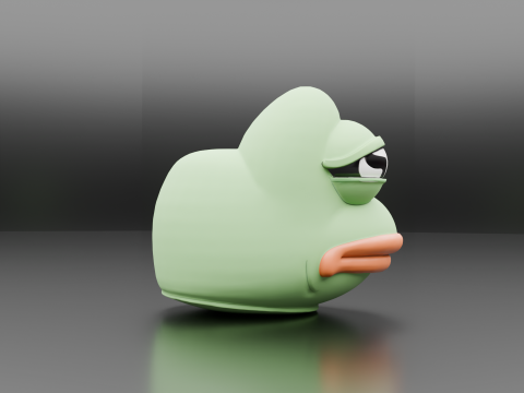 Pepe Frog Head Low-poly 3D print model 3D 프린트 모델