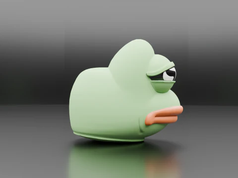 Pepe Frog Head Low-poly 3D print model 3D Print Model