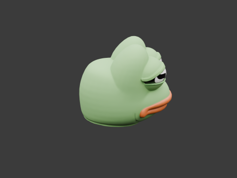 Pepe Frog Head Low-poly 3D print model 3D 프린트 모델