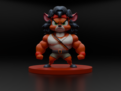 Muscle Mouse Warrior 3D Print Model Low-poly 3D print model 3D Print Model