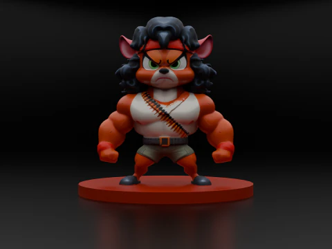 Muscle Mouse Warrior 3D 프린트 모델 로우 폴리 3D 프린트 모델 3D 프린트 모델