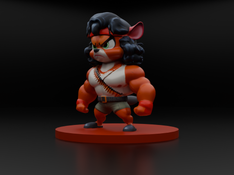 Muscle Mouse Warrior 3D Print Model Low-poly 3D print model 3D Print Model