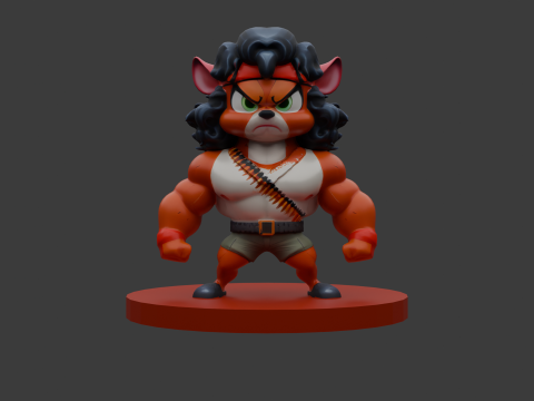 Muscle Mouse Warrior 3D Print Model Low-poly 3D print model 3D Print Model