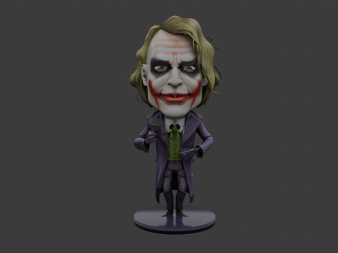 Joker High Quality STL for Printing and Collectibles Low-poly 3D print model 3D Print Model