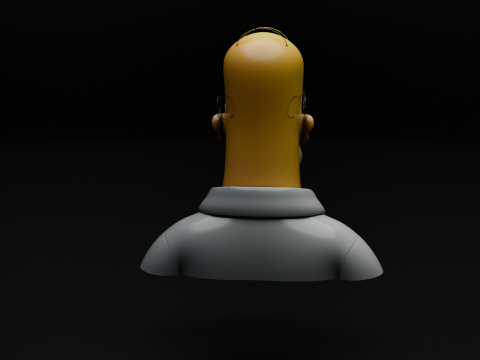 Homer Simpson Stylized Bust 3D Print Model STL Low-poly 3D print model 3Dプリントモデル